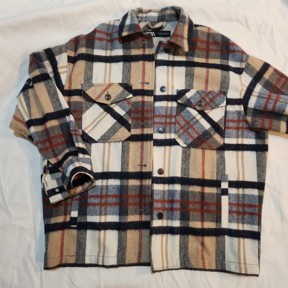 Zara oversized shirt plaid